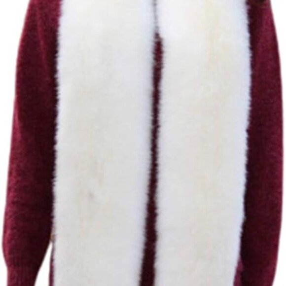 Long Men Women Faux Fur Collar Winter Warm Wrap Stole Scarf Shawl Shrug